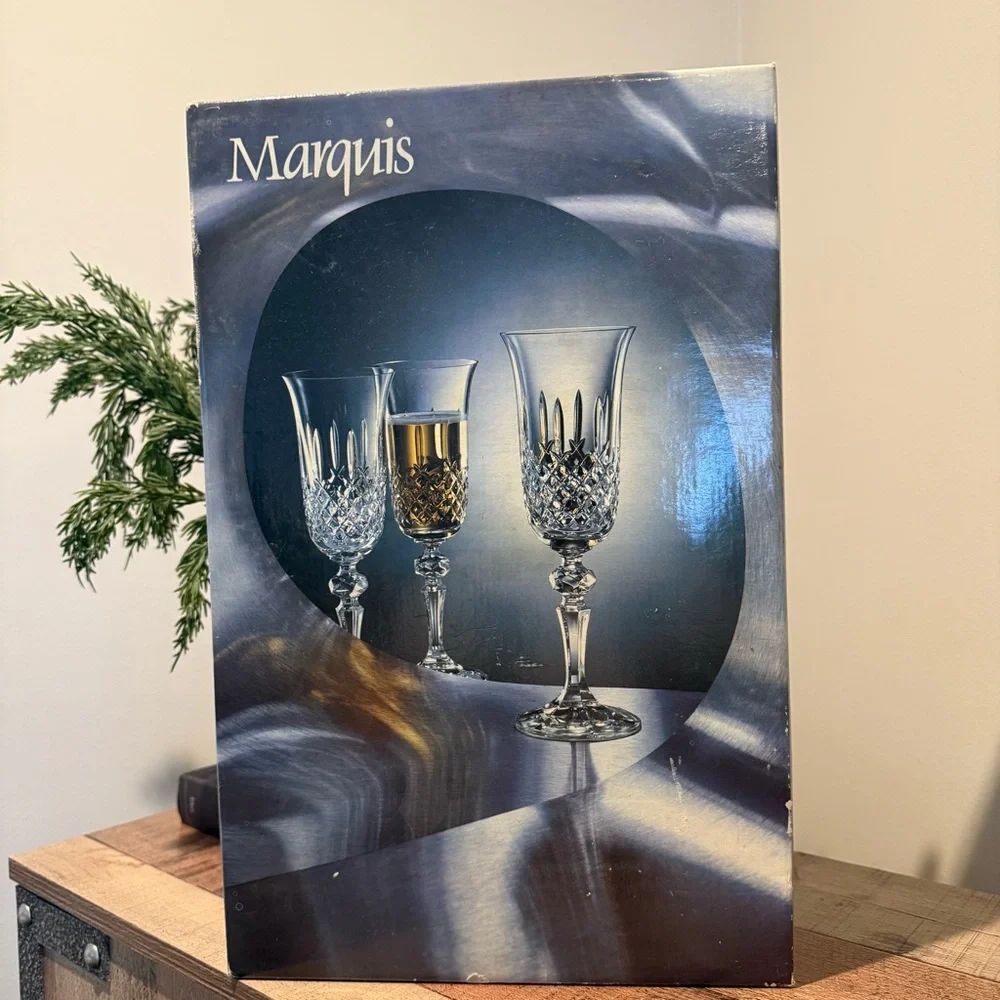 NIB Vintage Bohemia Crystal Czechoslovakia Champagne Flutes